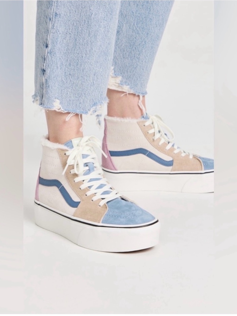 Vans SK8 High Tapered Sherpa Sneakers Size W 7.5